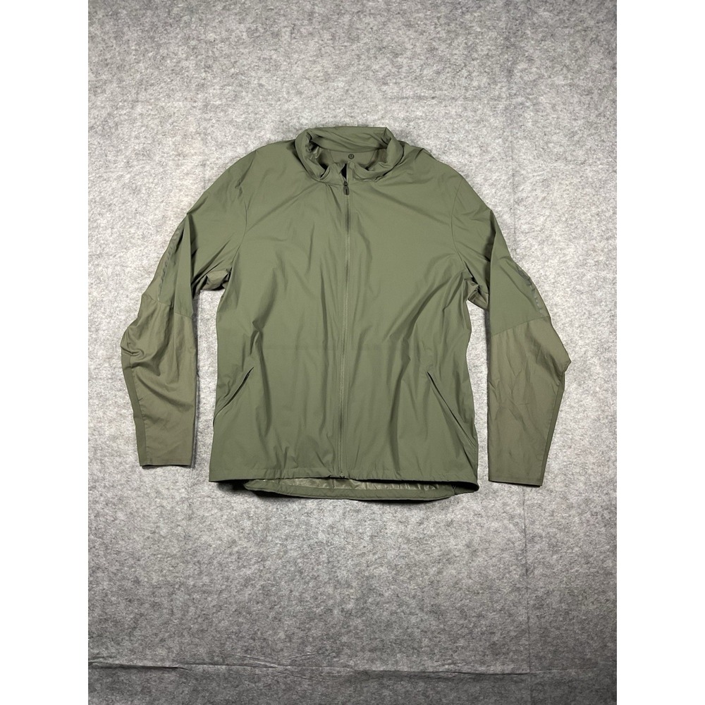 Lululemon Active Jacket Mens XXL Green Hooded Windbreaker Lightweight Vented